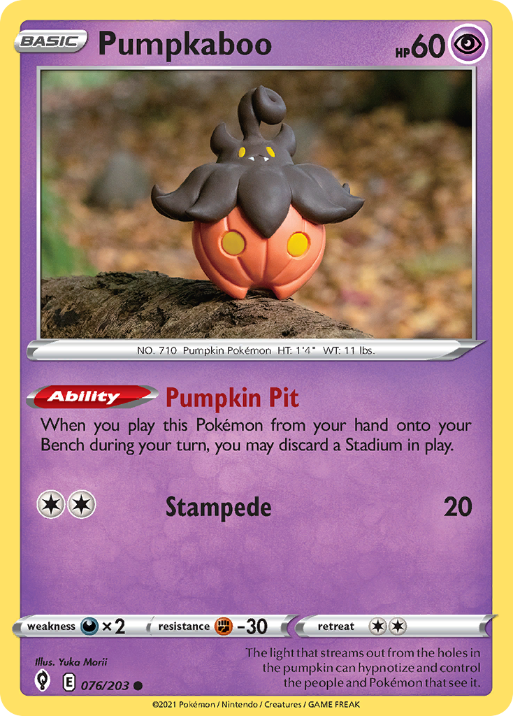Pumpkaboo Pokémon card