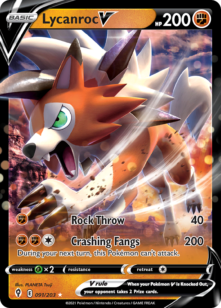 Lycanroc V Pokémon card