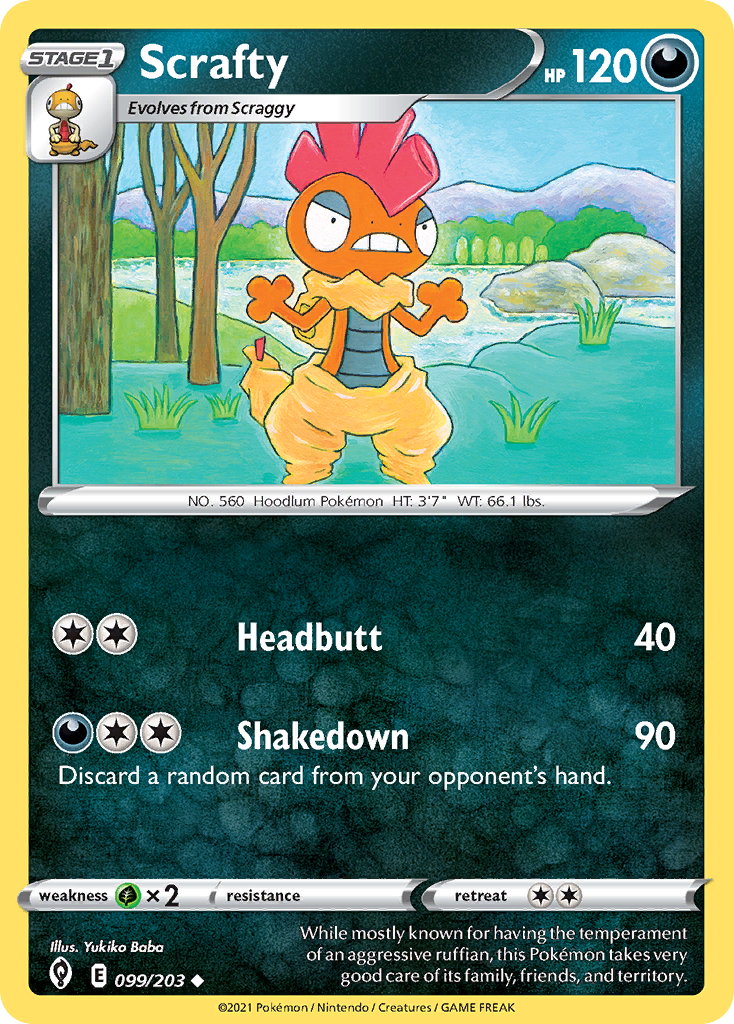 Scrafty Pokémon card