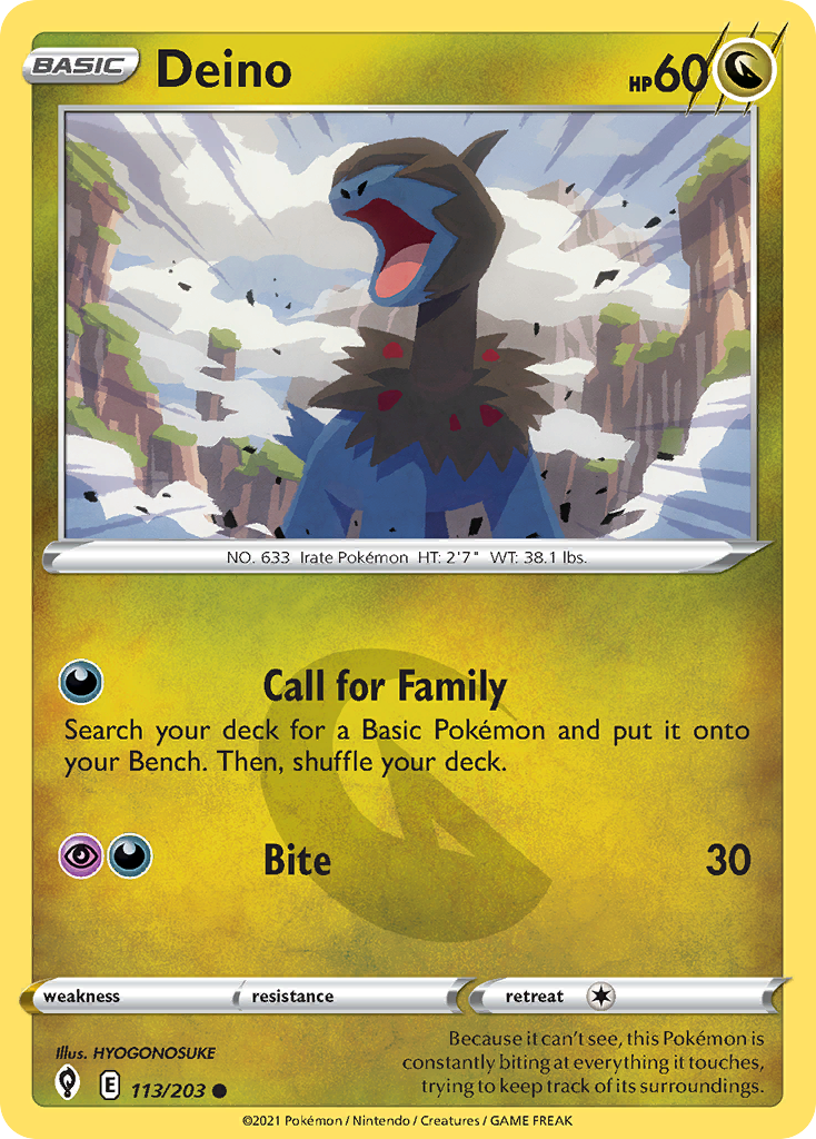 Deino Pokémon card
