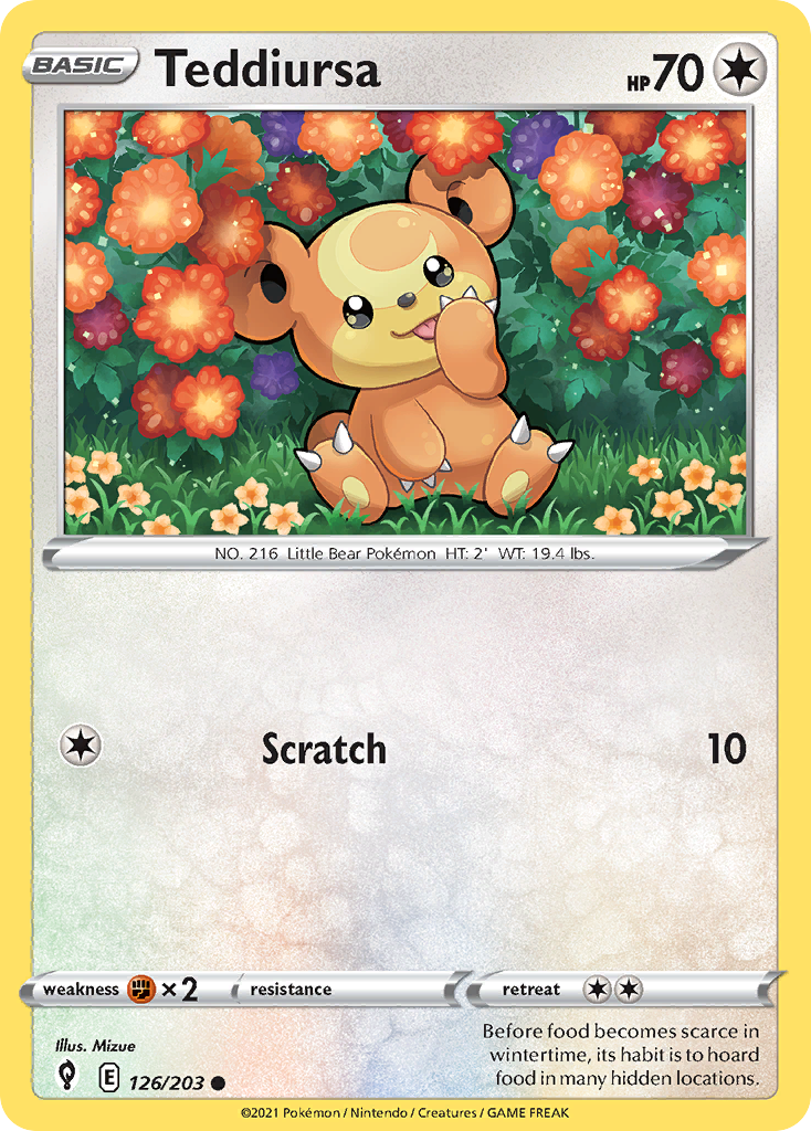 Teddiursa Pokémon card