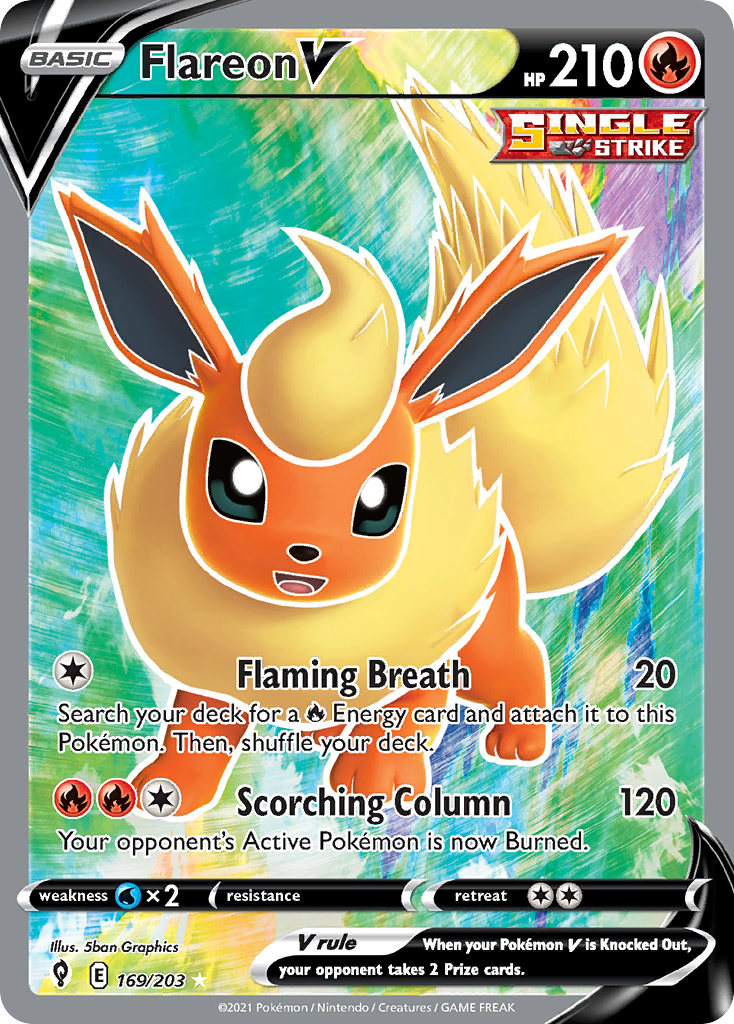Flareon V Pokémon card
