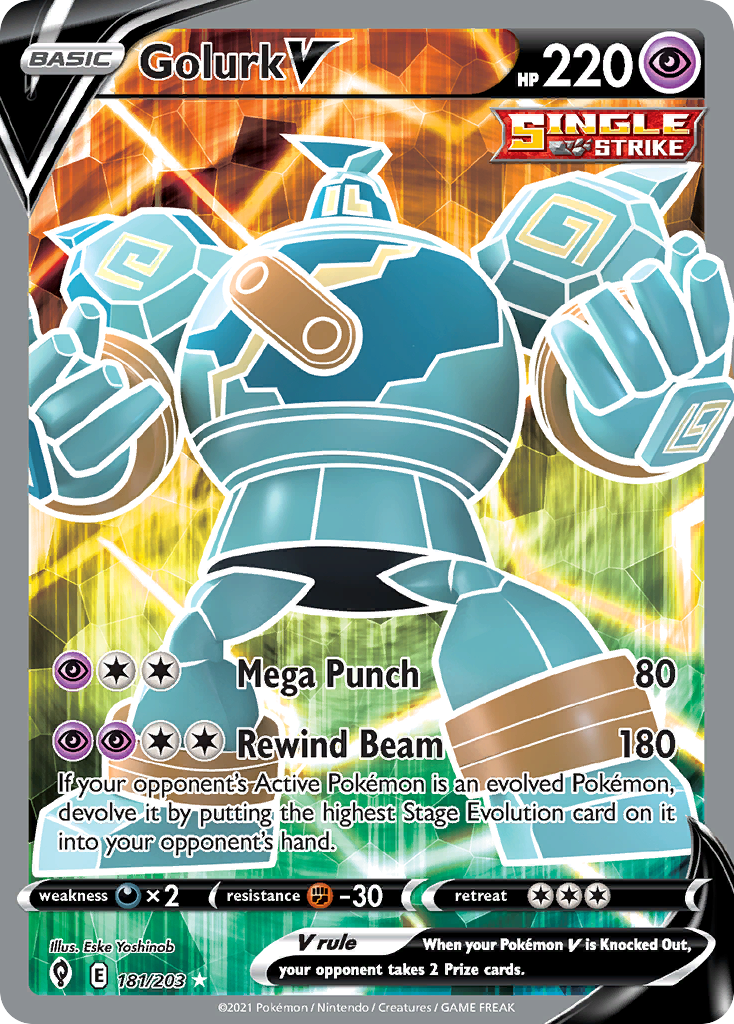 Golurk V Pokémon card
