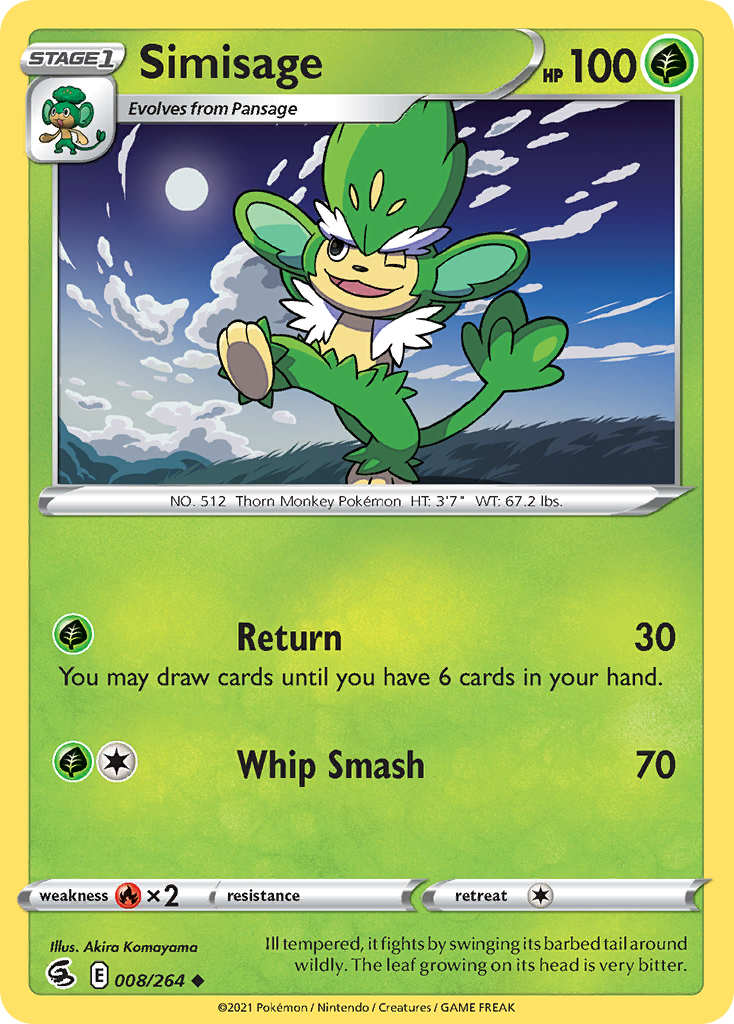 Simisage Pokémon card