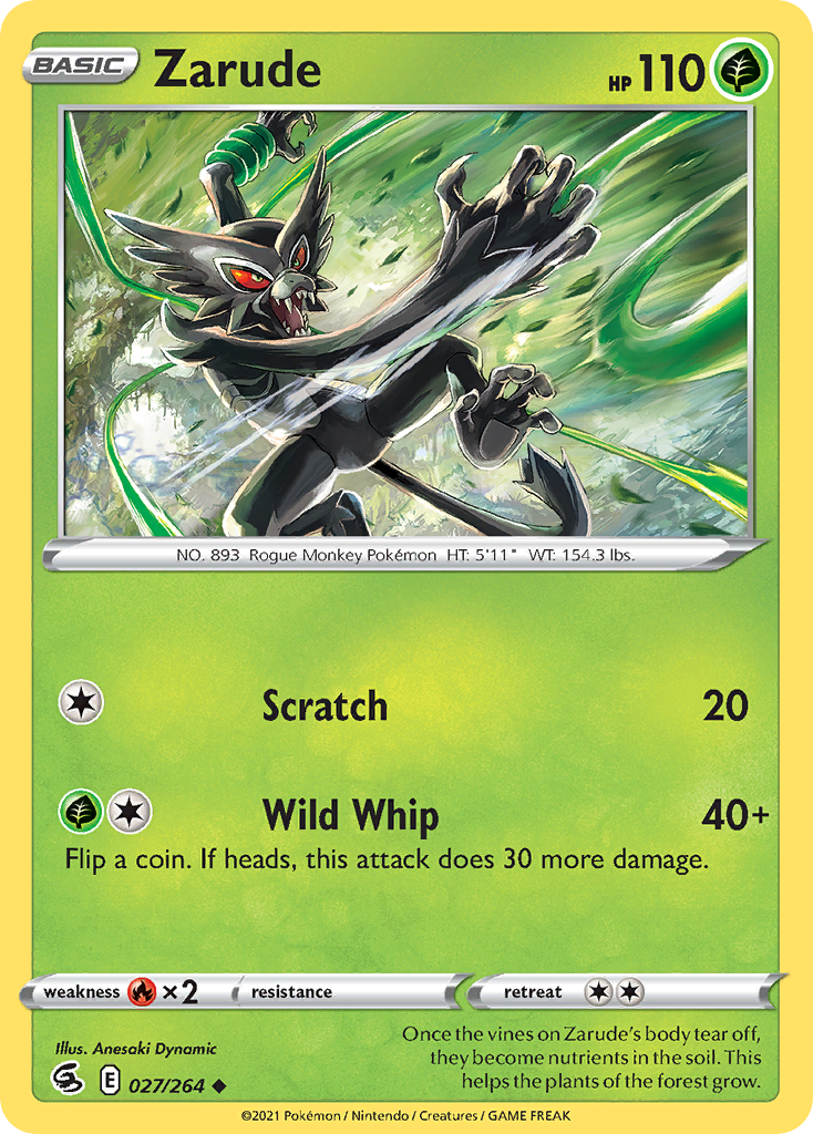 Zarude Pokémon card