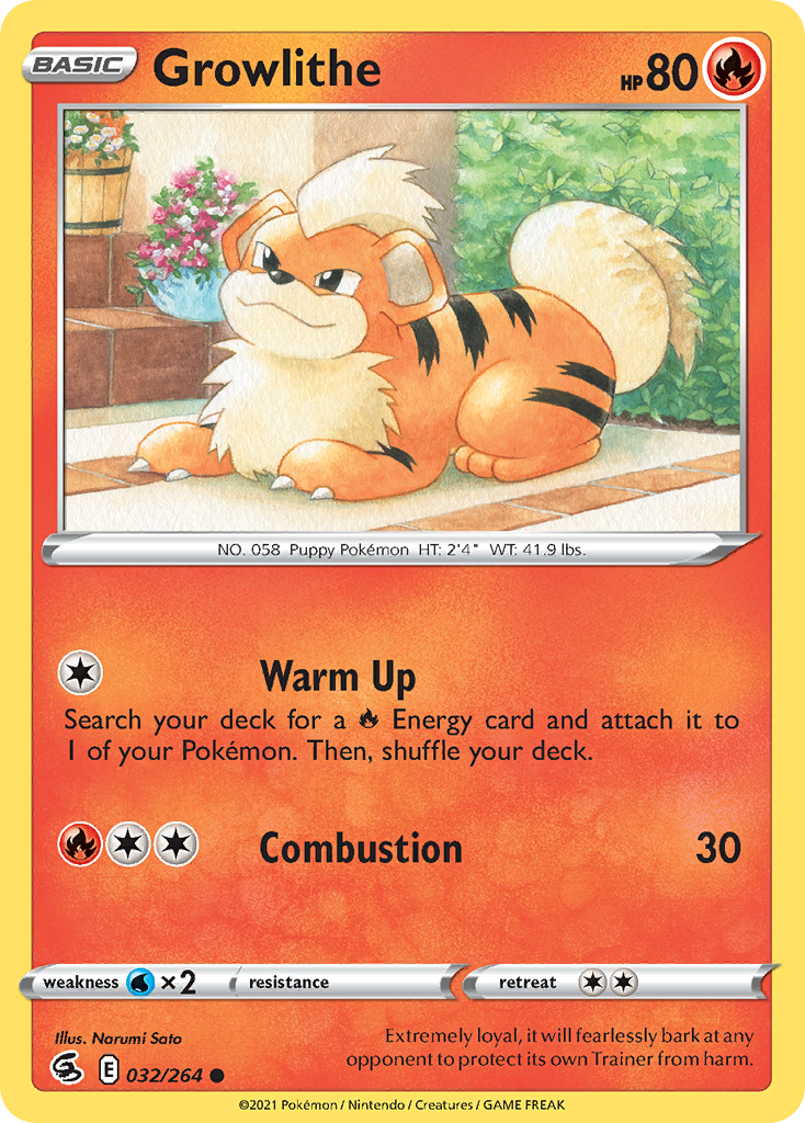 Growlithe Pokémon card