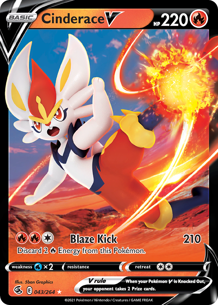 Cinderace V Pokémon card