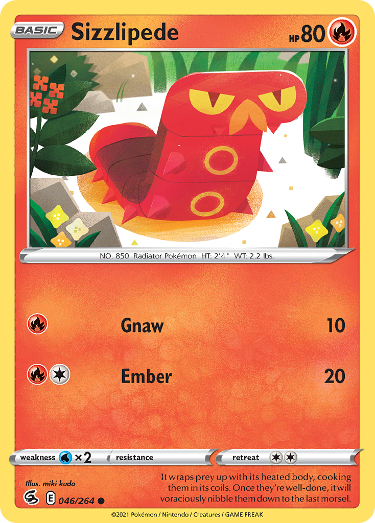 Sizzlipede Pokémon card