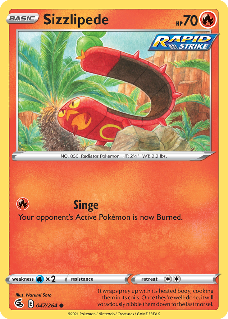 Sizzlipede Pokémon card