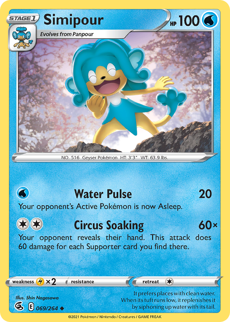 Simipour Pokémon card
