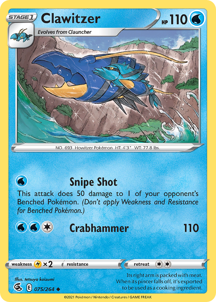 Clawitzer Pokémon card