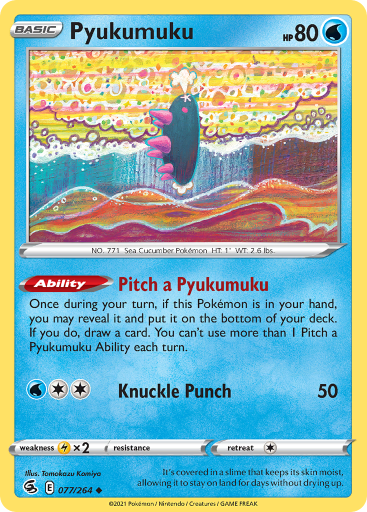 Pyukumuku Pokémon card