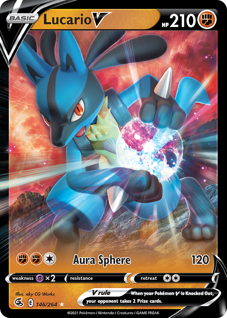 Lucario V Pokémon card