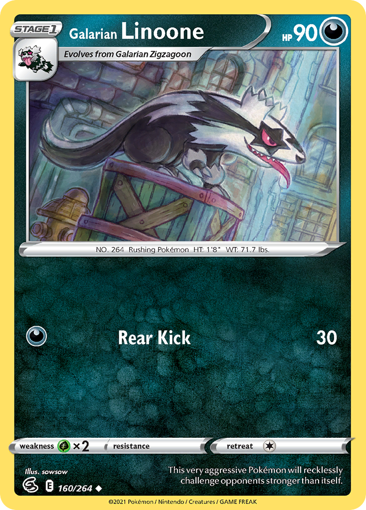 Galarian Linoone Pokémon card