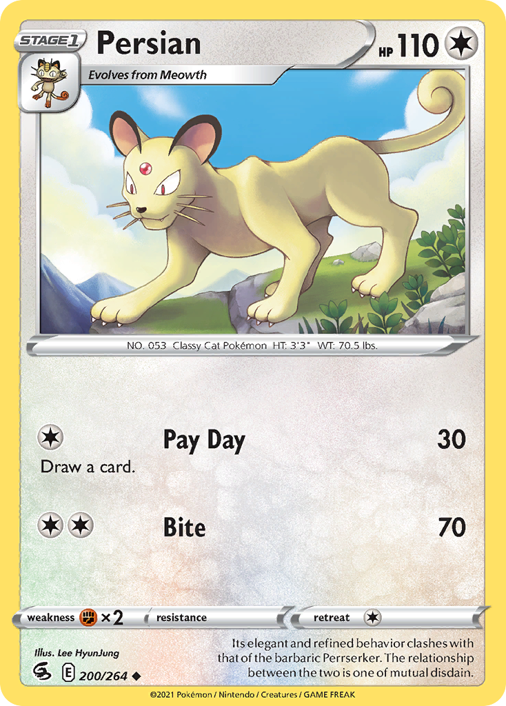 Persian Pokémon card