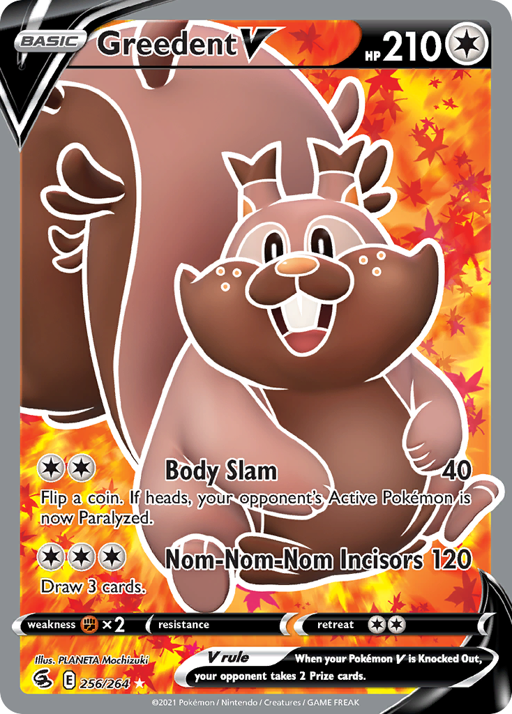 Greedent V Pokémon card