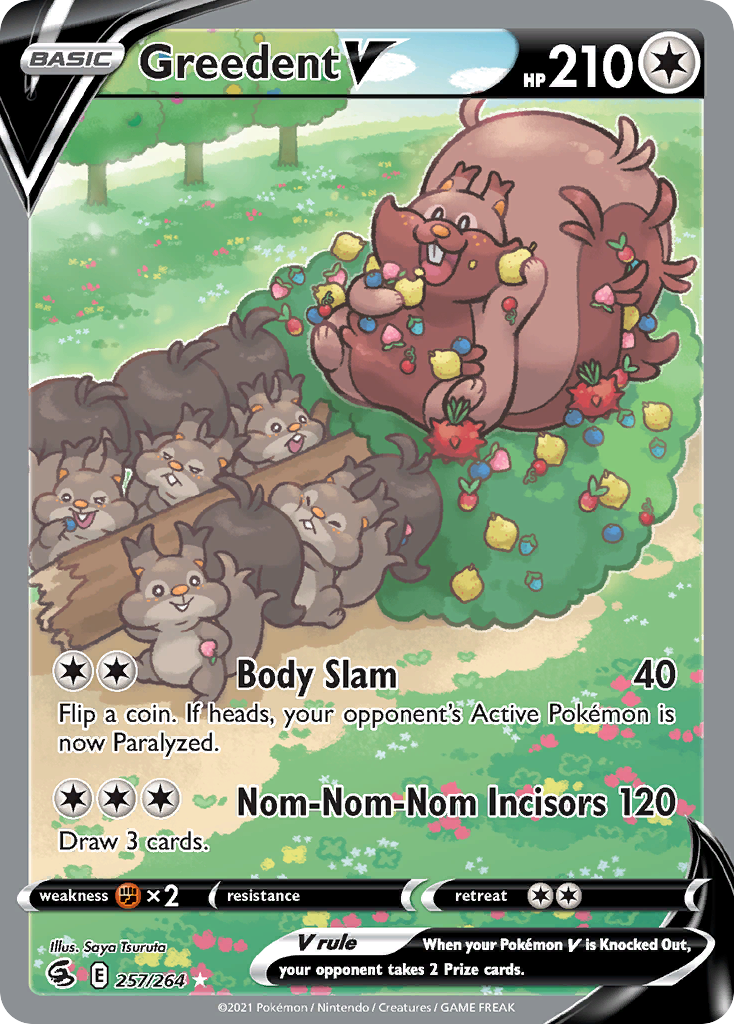 Greedent V Pokémon card