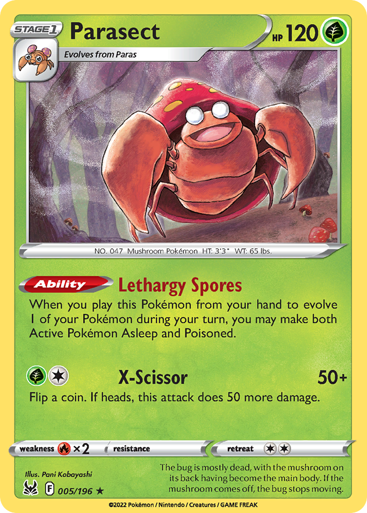Parasect Pokémon card