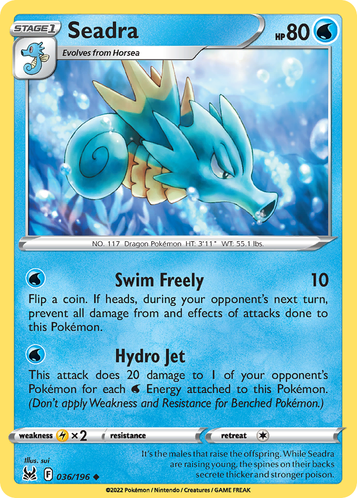 Seadra Pokémon card