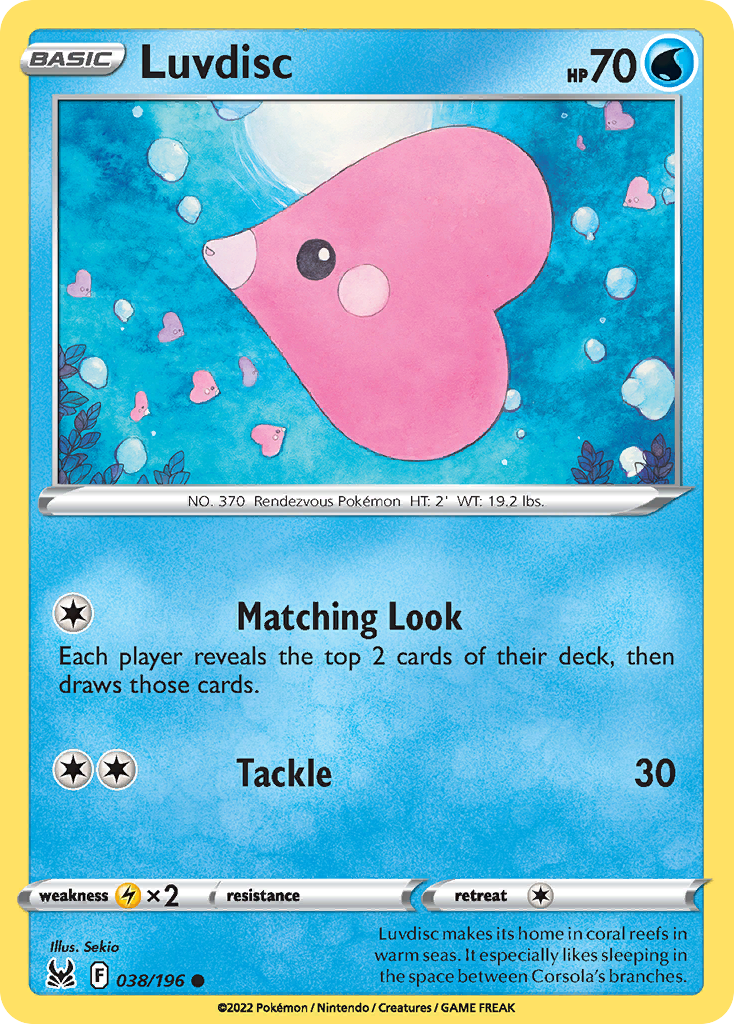 Luvdisc Pokémon card