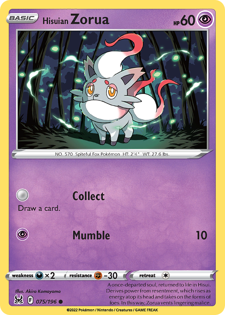 Hisuian Zorua Pokémon card