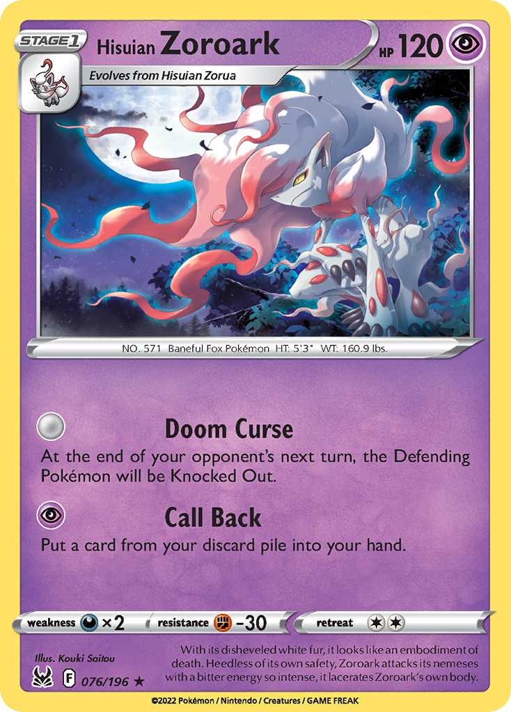 Hisuian Zoroark Pokémon card