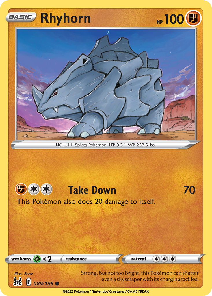 Rhyhorn Pokémon card