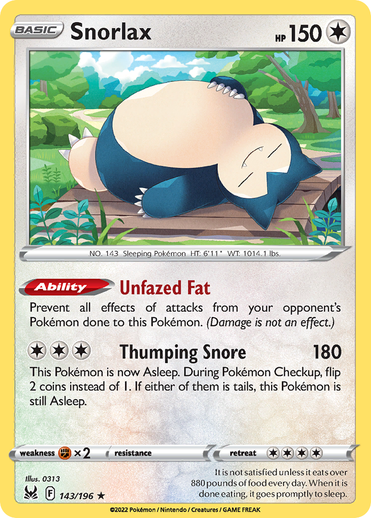 Snorlax Pokémon card
