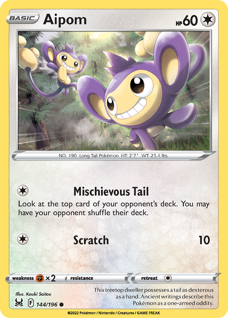 Aipom Pokémon card