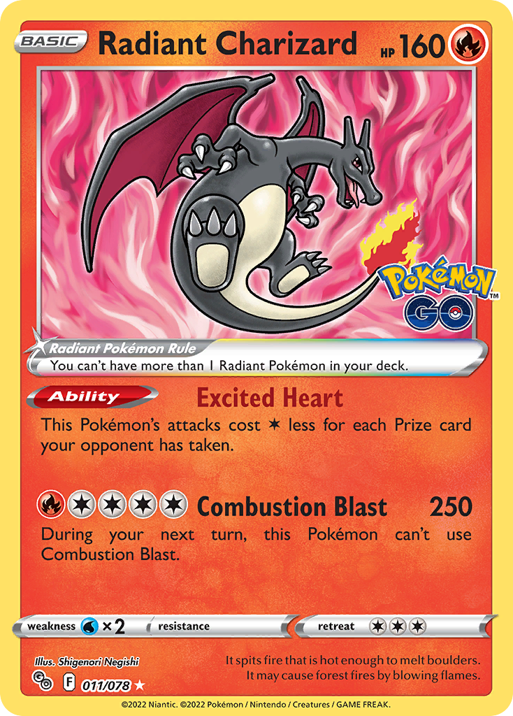Radiant Charizard Pokémon card