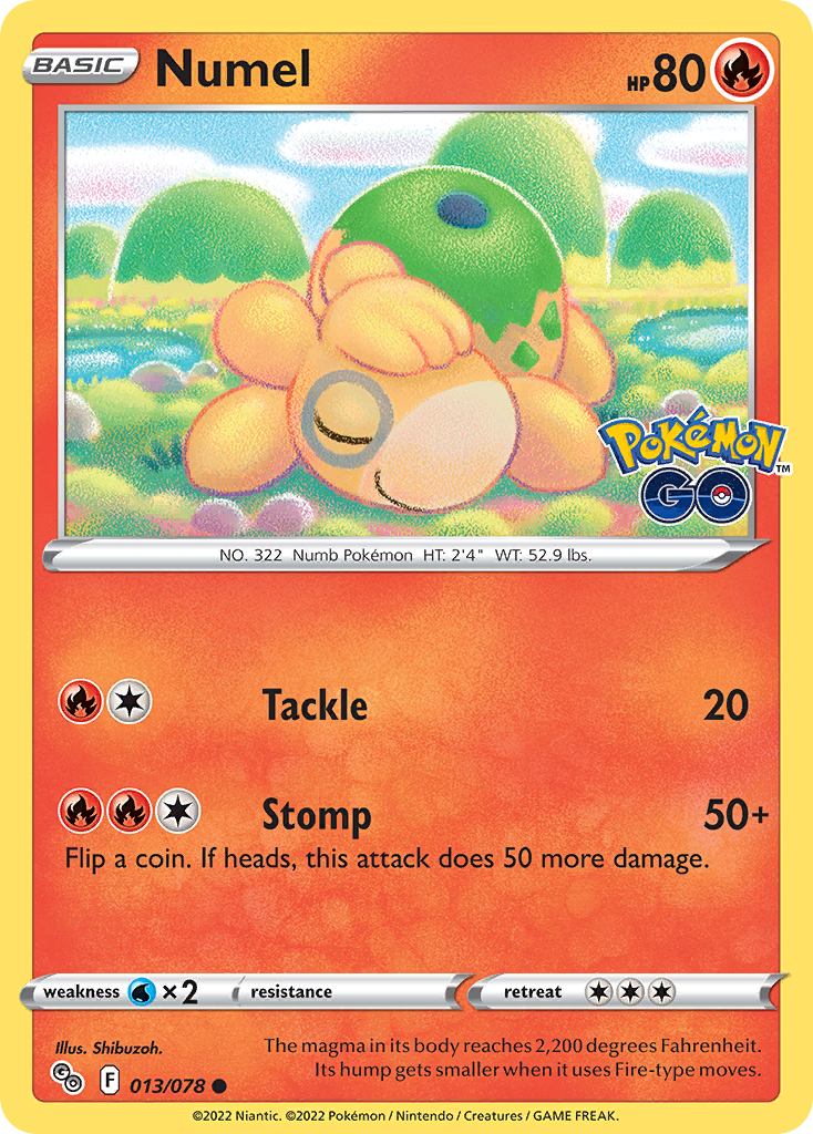 Numel Pokémon card
