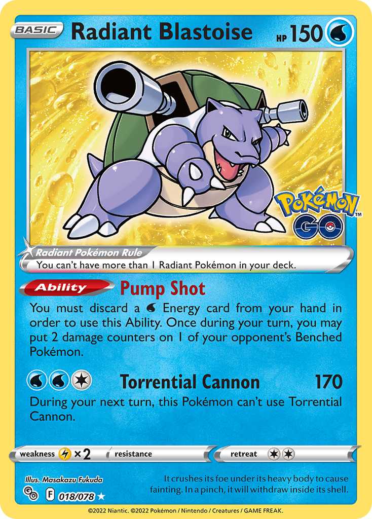 Radiant Blastoise Pokémon card