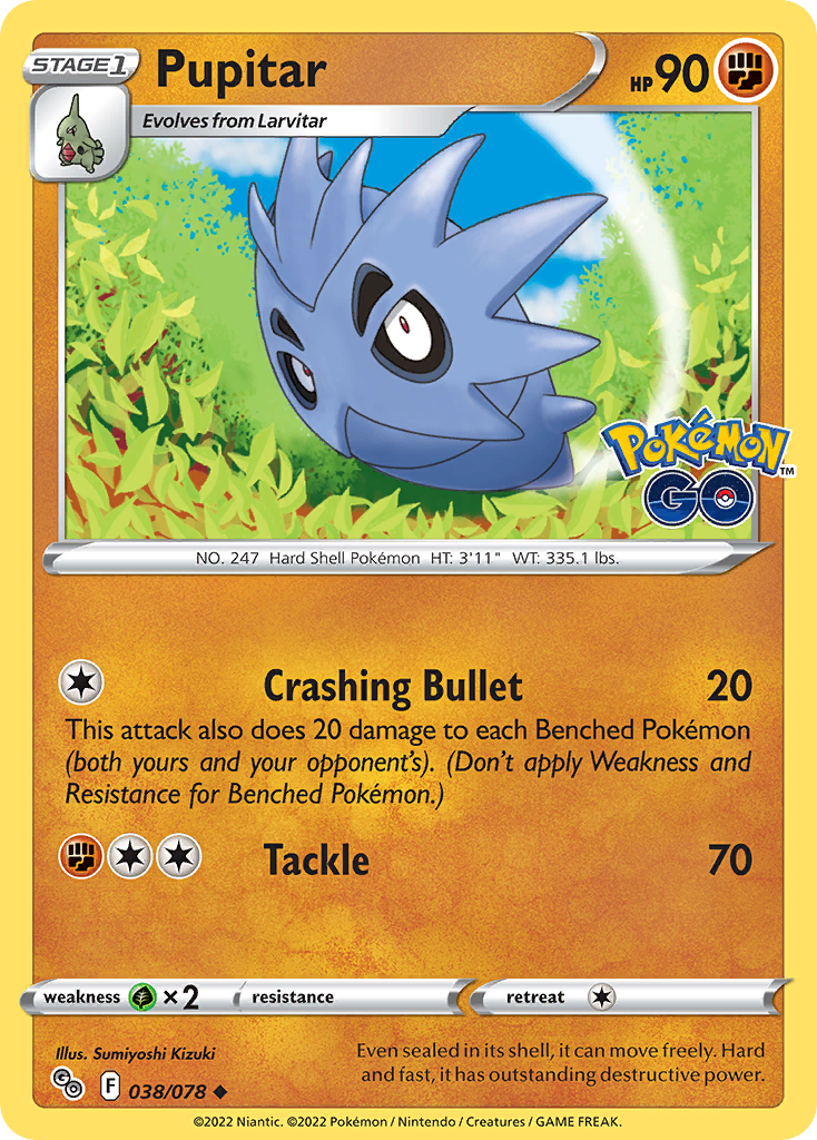 Pupitar Pokémon card