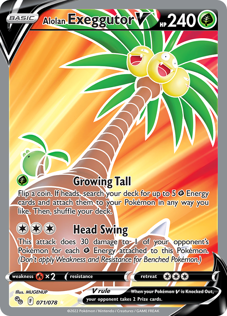 Alolan Exeggutor V Pokémon card