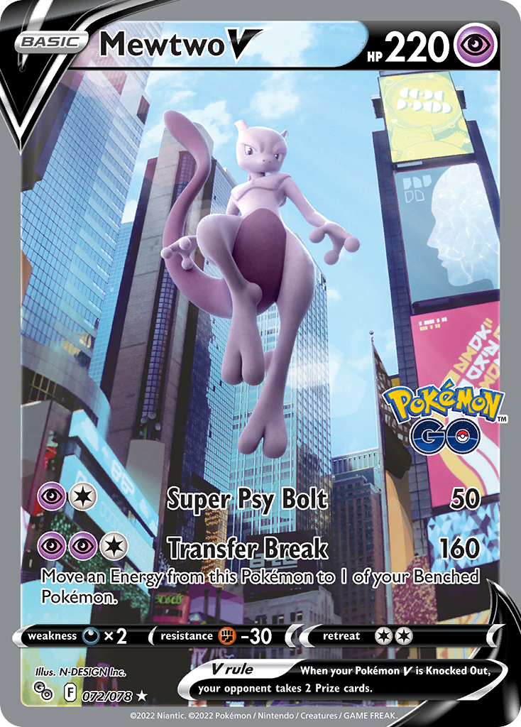 Mewtwo V Pokémon card