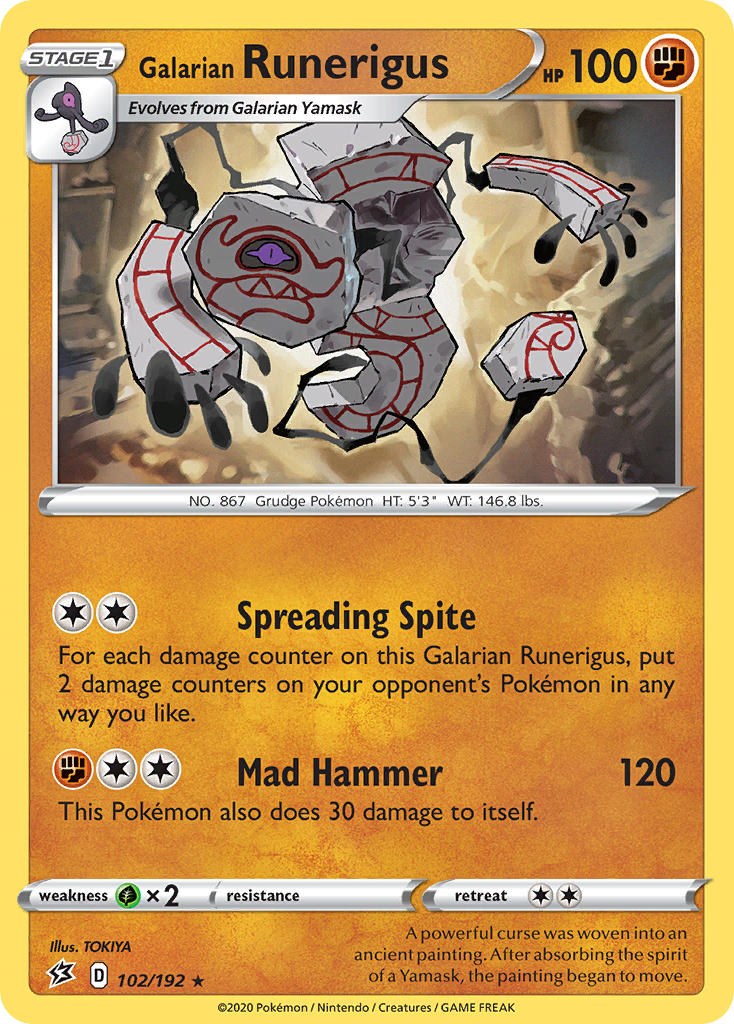 Galarian Runerigus Pokémon card