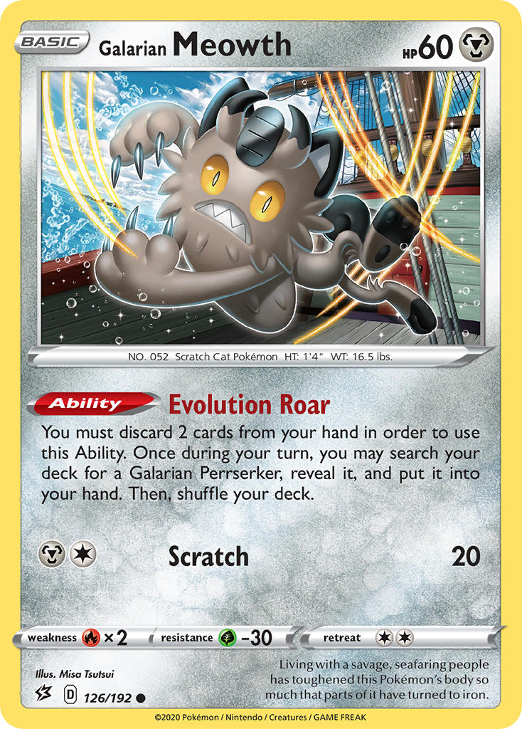 Galarian Meowth Pokémon card