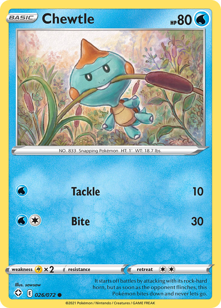 Chewtle Pokémon card