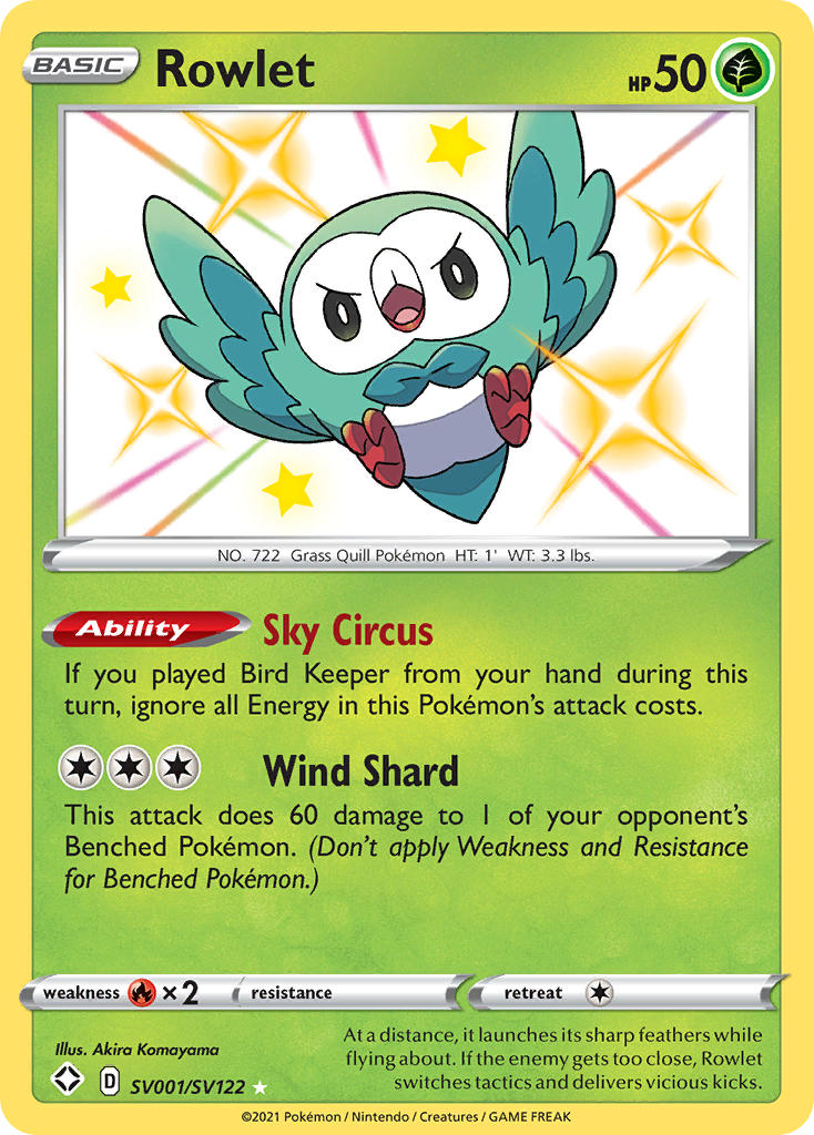 Rowlet Pokémon card
