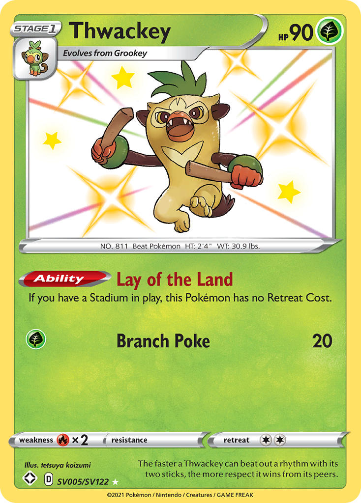 Thwackey Pokémon card
