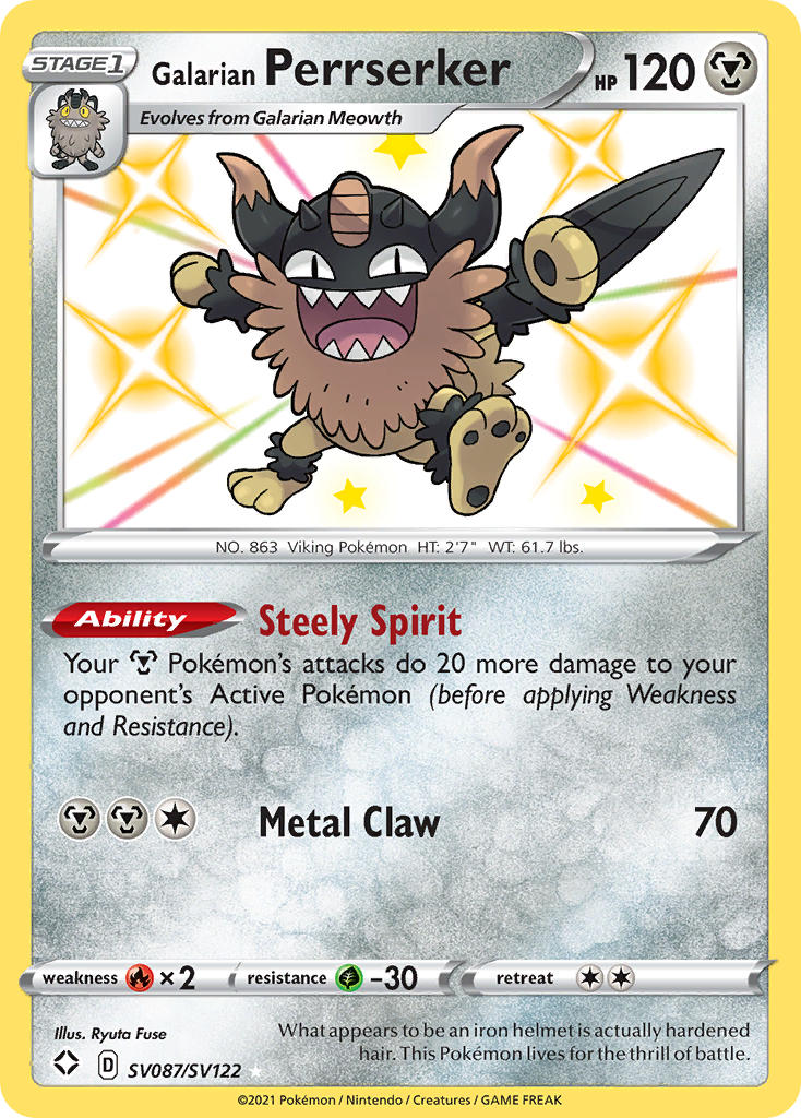 Galarian Perrserker Pokémon card