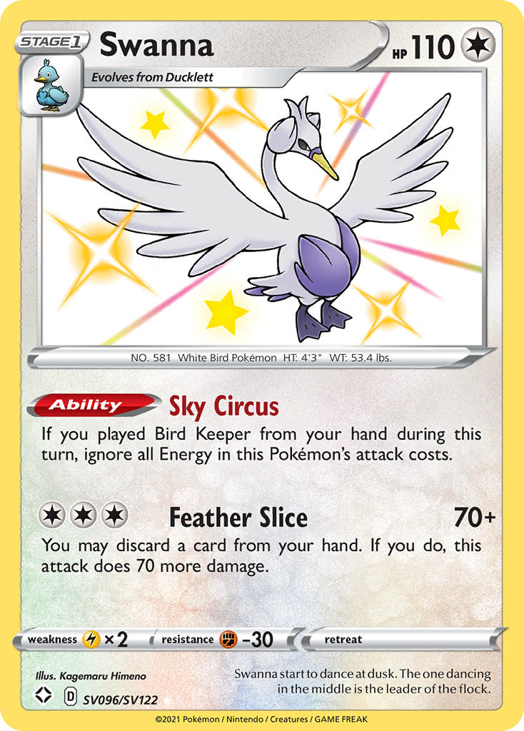 Swanna Pokémon card