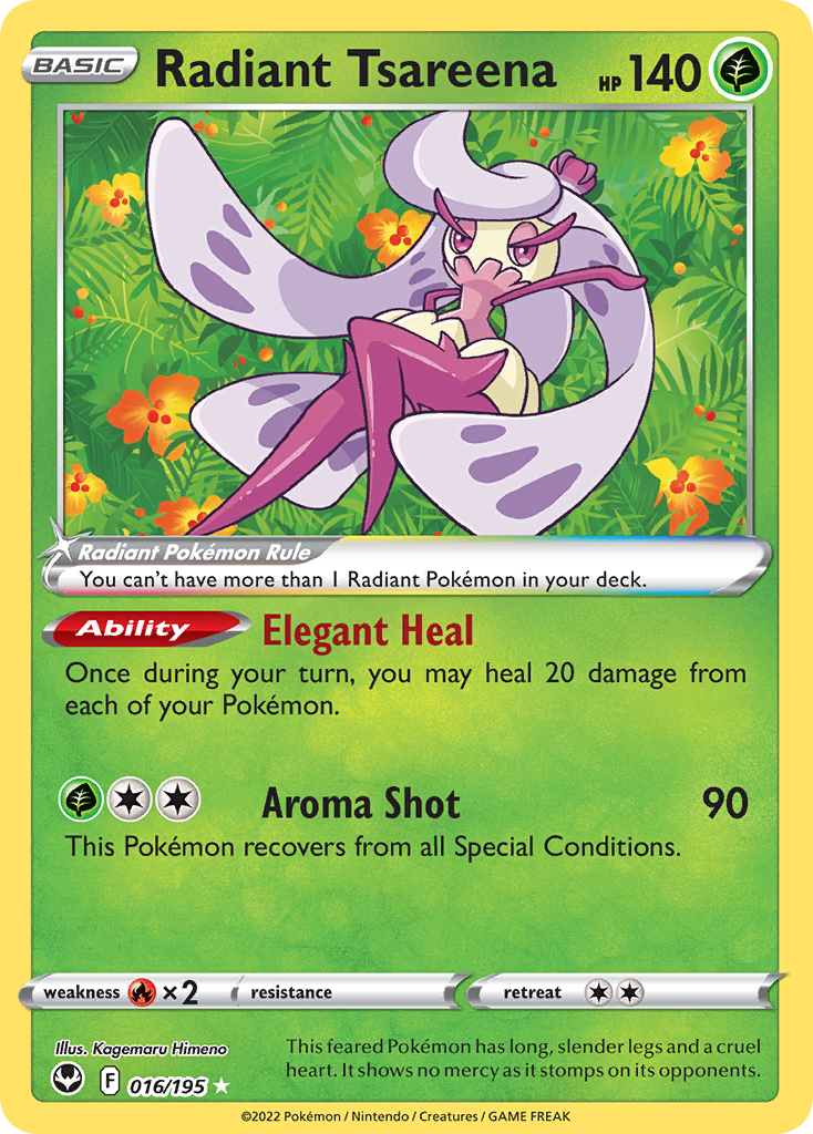 Radiant Tsareena Pokémon card