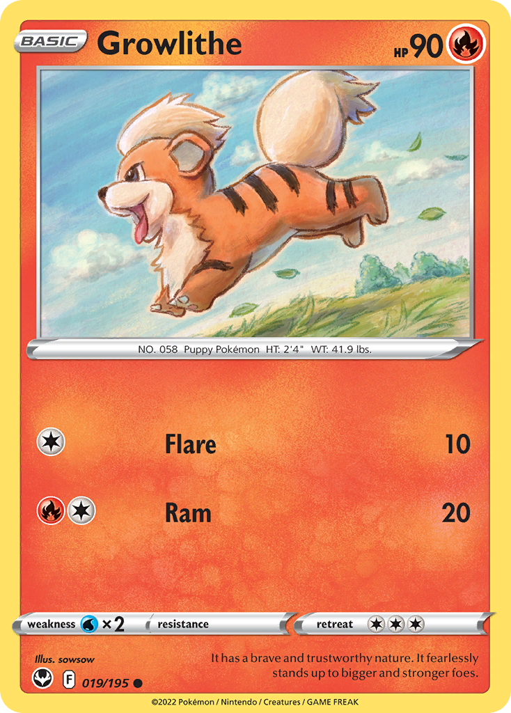 Growlithe Pokémon card