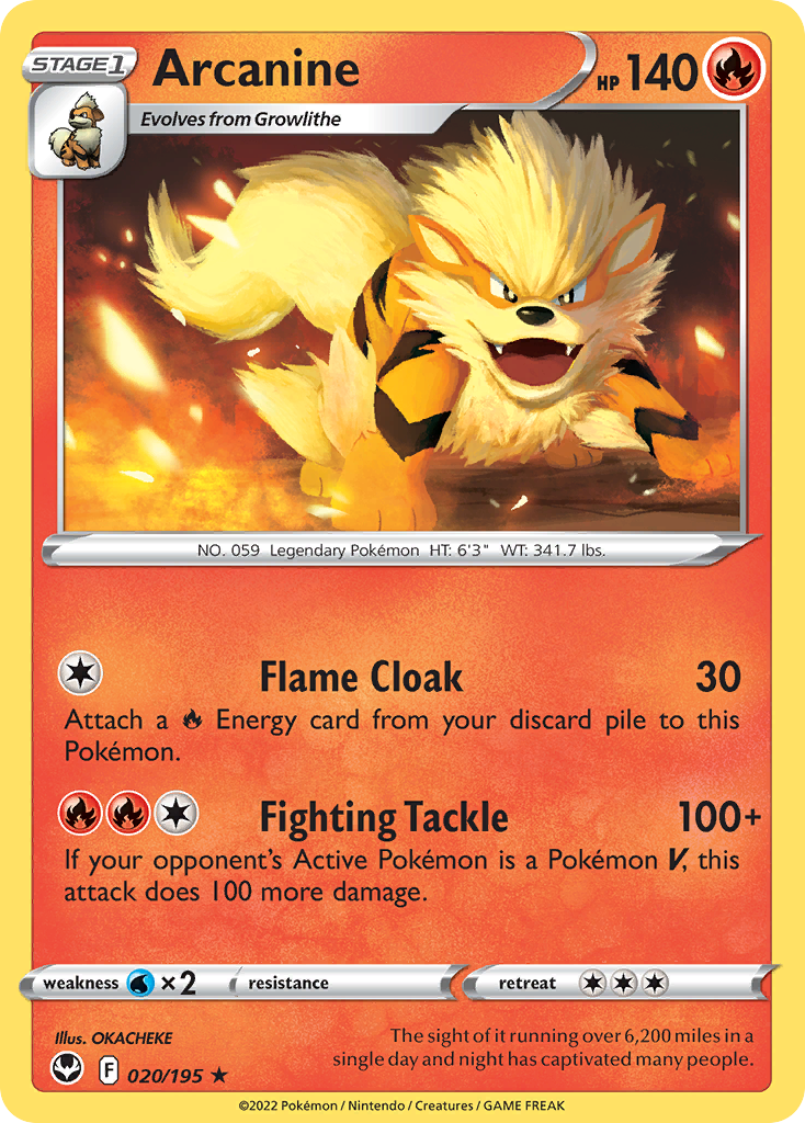 Arcanine Pokémon card