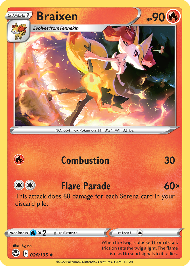 Braixen Pokémon card