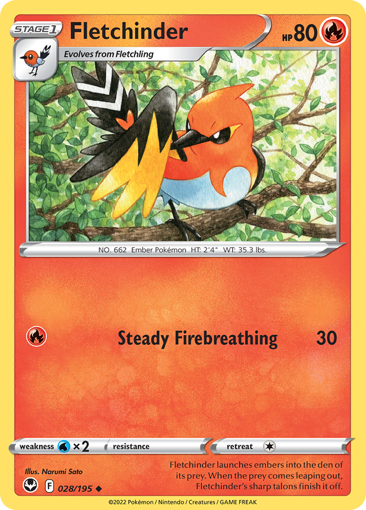 Fletchinder Pokémon card