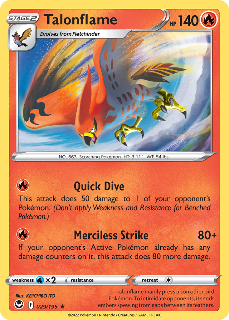Talonflame Pokémon card