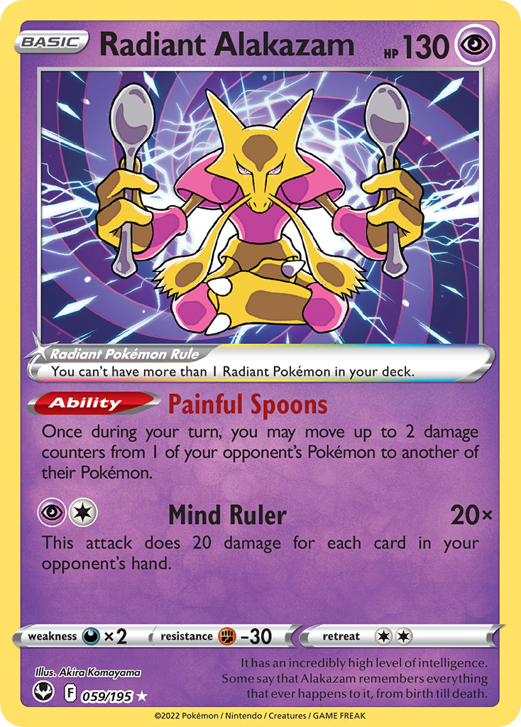 Radiant Alakazam Pokémon card