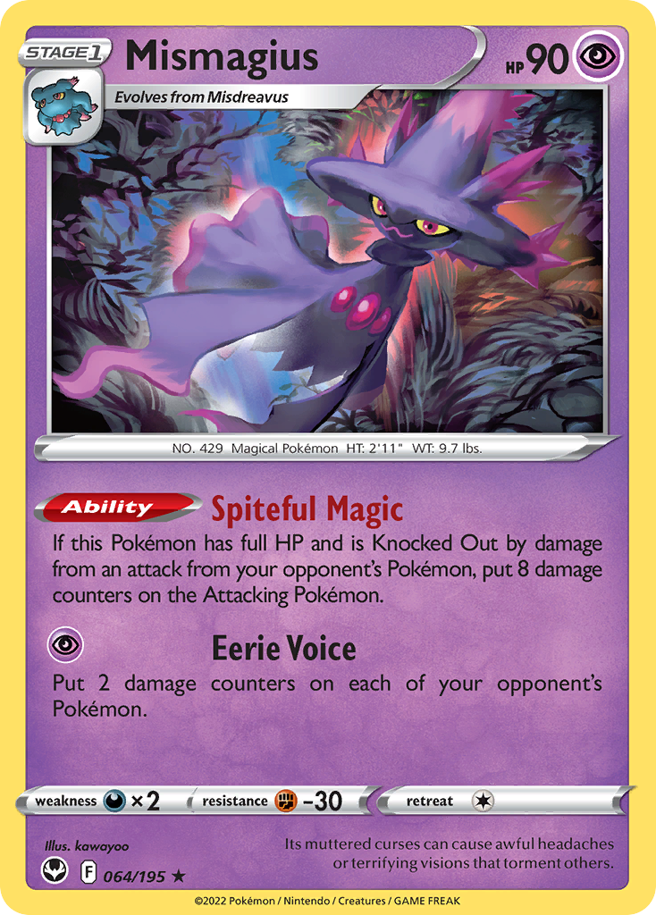 Mismagius Pokémon card